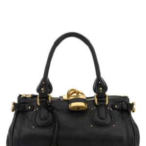 Black leather Paddington shoulder bag