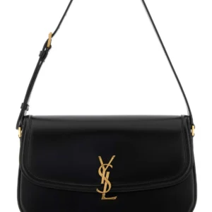 Black leather medium Solferino shoulder bag