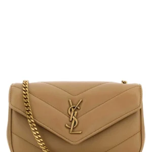 Camel leather mini LouLou crossbody bag