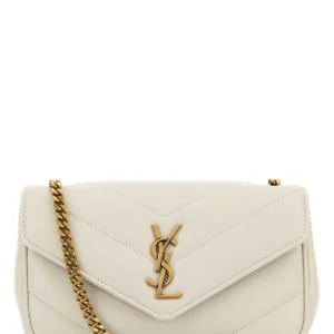 Ivory leather mini LouLou crossbody bag