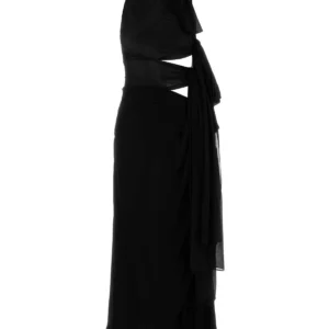 Black georgette long dress