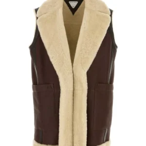Brown leather vest