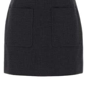 Graphite cotton blend mini skirt
