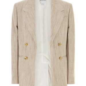 Melange sand viscose blend blazer