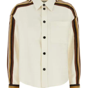 Ivory viscose blend shirt
