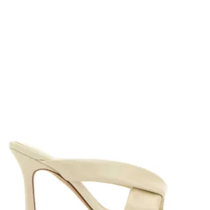 Ivory leather Riva mules