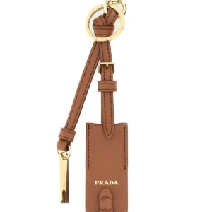 Caramel leather key ring
