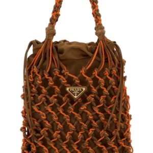 Two-tone mesh handbag