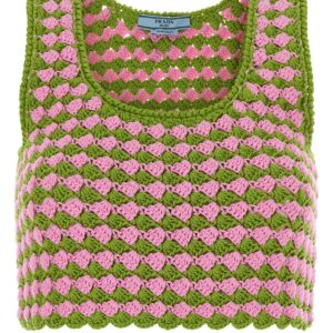 Tow-tone crochet crop top