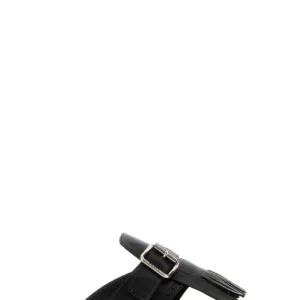 Black leather Shuffle thong slippers