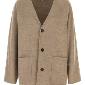 Dove grey wool blend cardigan