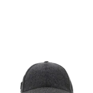 Dark grey flannel baseball cap