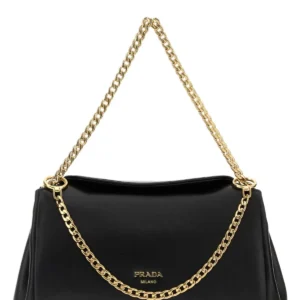 Black nappa leather small Prada Tumulte handbag