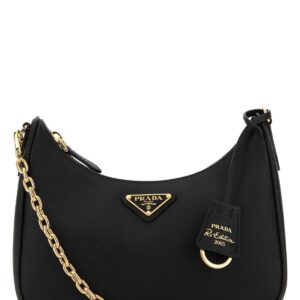 Black leather Re-Edition 2005 shoulder bag