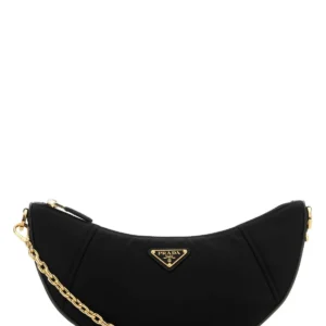 Black Re-Nylon Prada Demi-lune shoulder bag