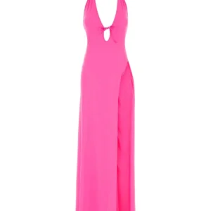Fluo pink stretch nylon dress