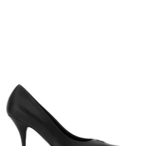 Black leather Avenue BB Editor 90 pumps