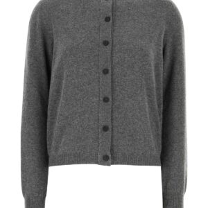 Dark grey stretch cashmere blend cardigan