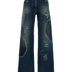 Denim wide-leg jeans