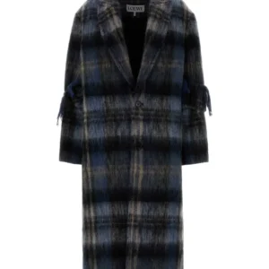 Embroidered mohair blend coat