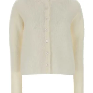Ivory stretch mohair blend cardigan