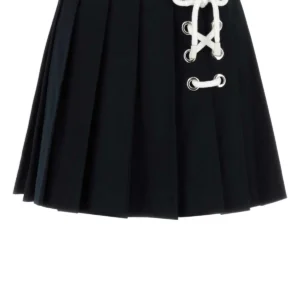 Midnight blue drill mini skirt