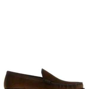 Brown suede loafers