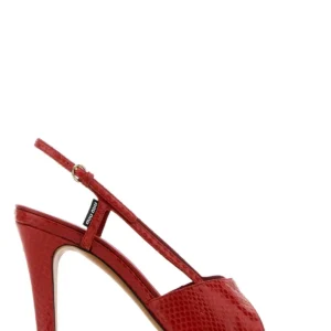 Red leather sandals