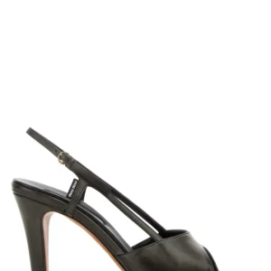 Black leather sandals