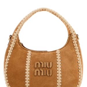 Beige suede handbag