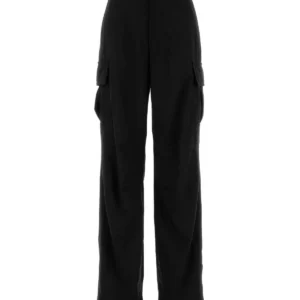 Black wool cargo pant