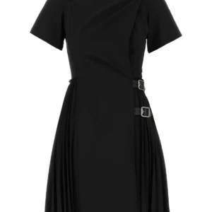 Black polyester blend mini dress