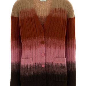 Multicolor stretch mohair blend cardigan