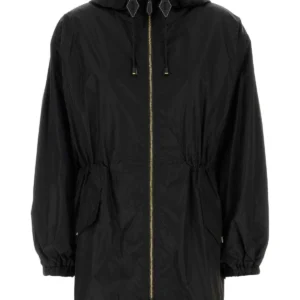 Black nylon windbreaker