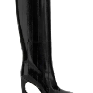 Black leather Fendi Arco boots