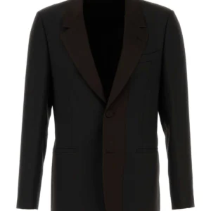 Dark brown gabardine blazer