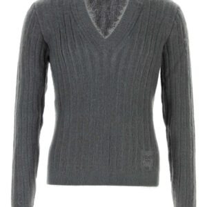 Dark grey stretch mohair blend sweater