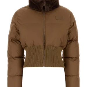 Camel polyester down jacket
