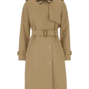 Beige cotton trench coat