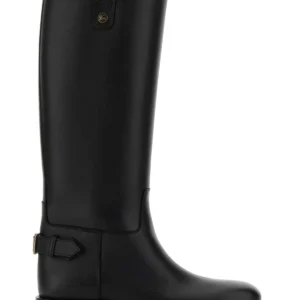 Black leather Cavalier boots