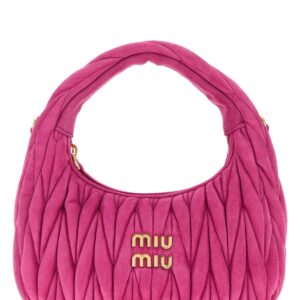Fuchsia suede handbag