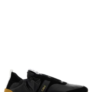 Black leather ChloÃ¨ Kick sneakers