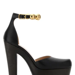 Black leather Lola pumps