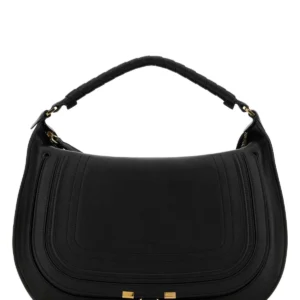 Black leather Marcie shoulder bag