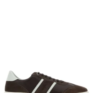 Dark brown suede and leather Achille sneakers