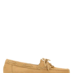 beige suede Flippy loafers