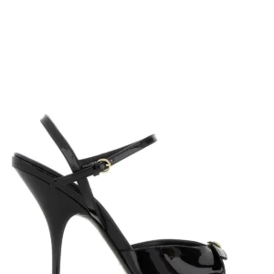 Black leather sandals