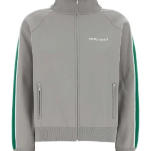 Light grey tech fabric sweatshirt