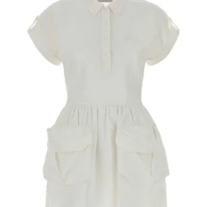 White cotton blend dress