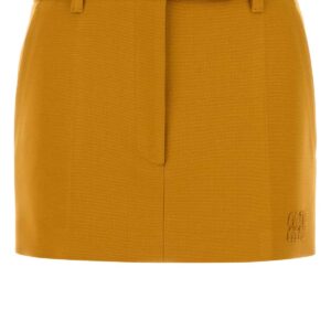 Pastel orange stretch viscose blend mini skirt